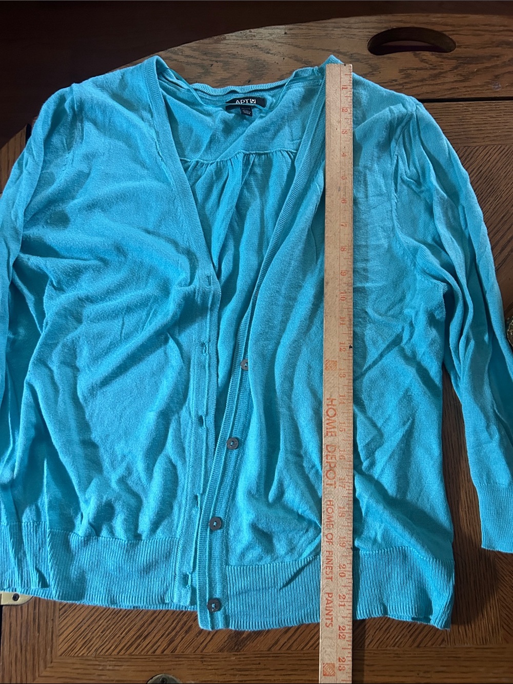 Turquoise Button-Front Cardigan Sweater - Picture 3 of 13